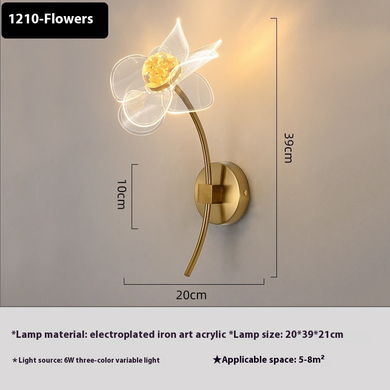 Led Flower Wall Bedroom Bedside Lamp