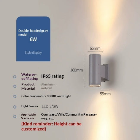 Waterproof Dual-head Wall Light An LED Outdoor Wall Lamp For Patios And Corridors That Creates A Warm Inviting Atmosphere
