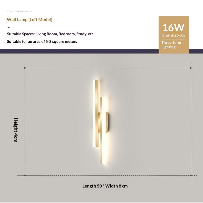 Creative Art Double Line Wall Lamp Hotel Stairs Aisle Background