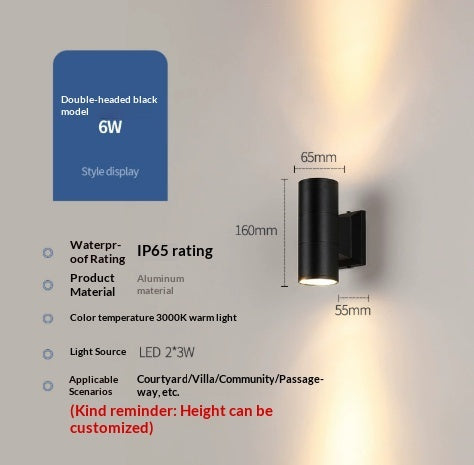 Waterproof Dual-head Wall Light An LED Outdoor Wall Lamp For Patios And Corridors That Creates A Warm Inviting Atmosphere