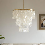 Simple Bedroom Shell Chandelier Eye Protection Room Lighting
