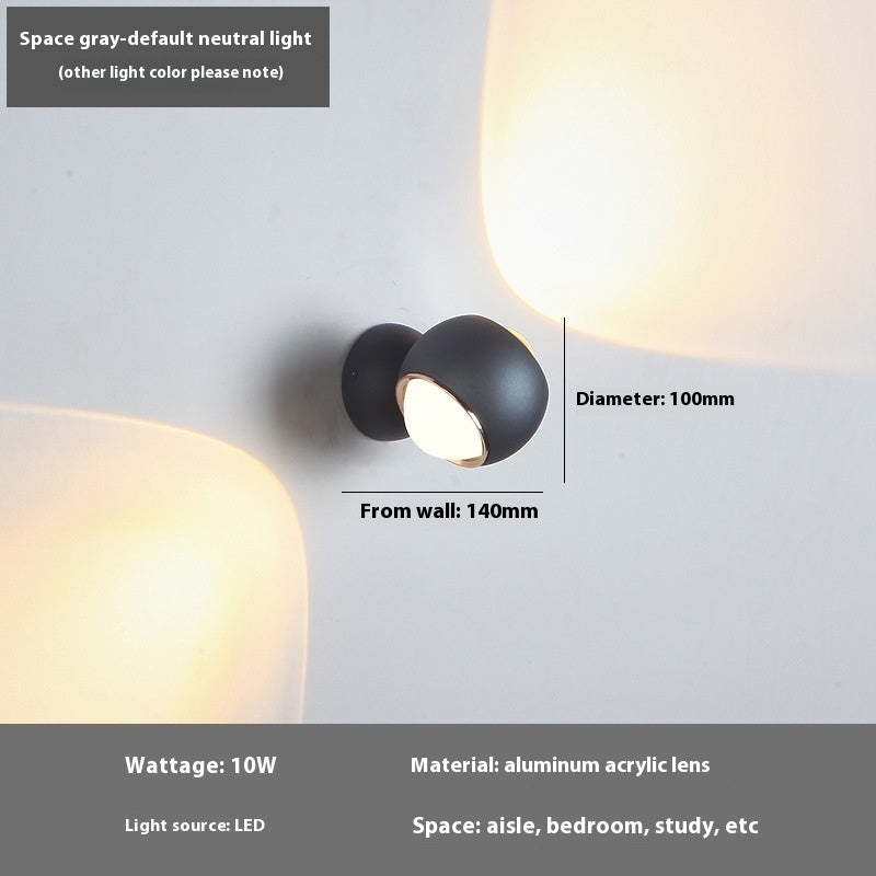 Up And Down Luminous Bedroom Bedside Wall Lamp Modern