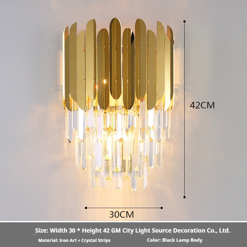 Modern Living Room Light Luxury Crystal Creative Wall Lamp