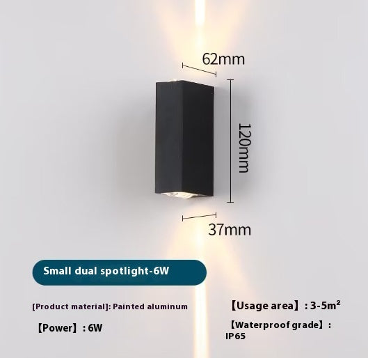 Artistic Wall Lamp Outdoor Waterproof Beam Light Double-headed Outdoor Wall Lamp Gate Wall Washer Spotlight Stairs