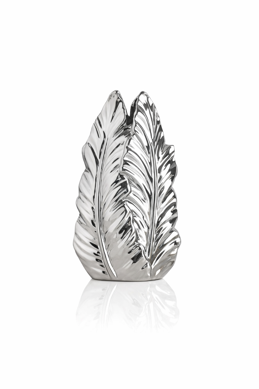 Luxury Electroplated Ceramic Leaf Vase – Modern Home Decor (Gold/Silver)